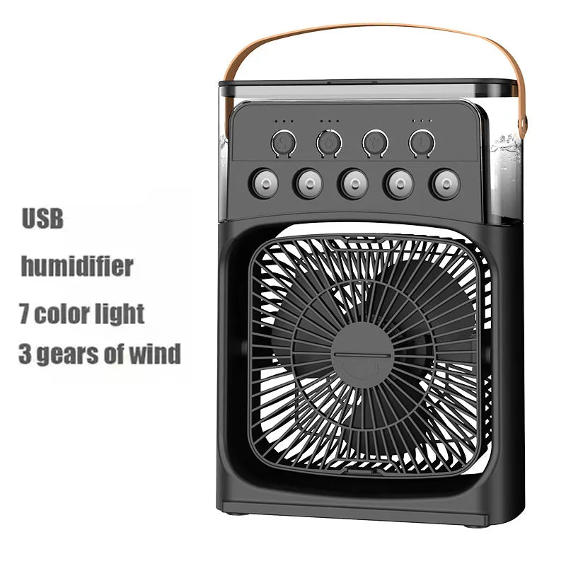 3 In 1 Fan Air Conditioner with Air Cooler LED Night Light Portable Humidifier Air Adjustment Fan