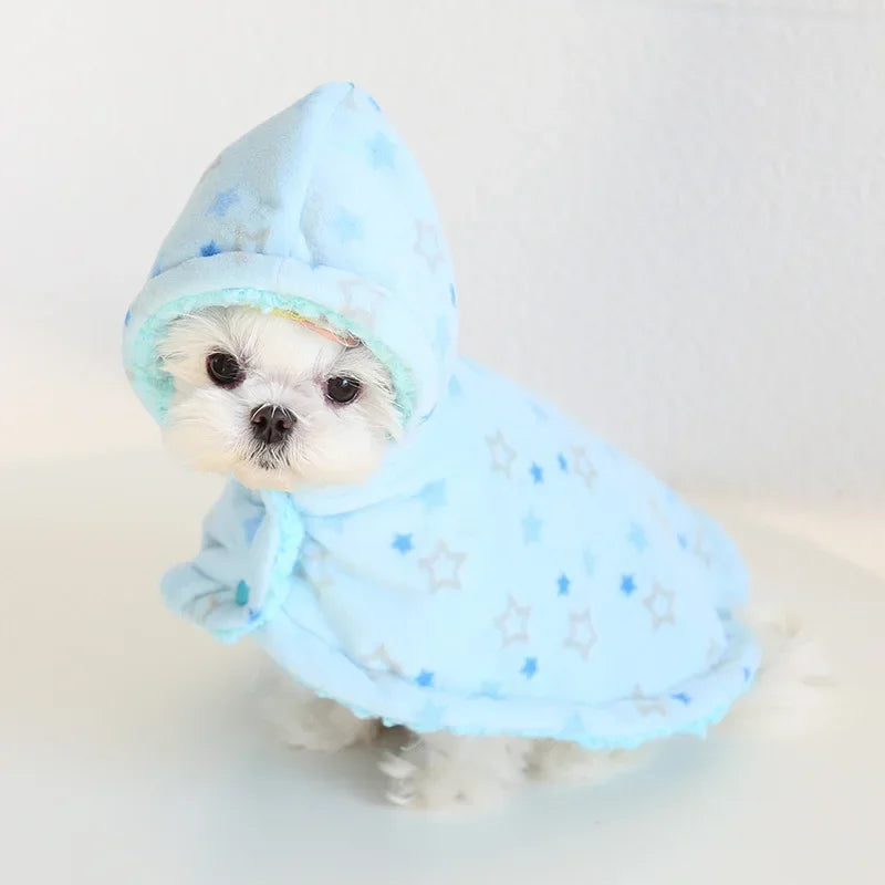 Soft Cotton Dog Cloak – Winter Pajama Hoodie for Small & Medium Dogs