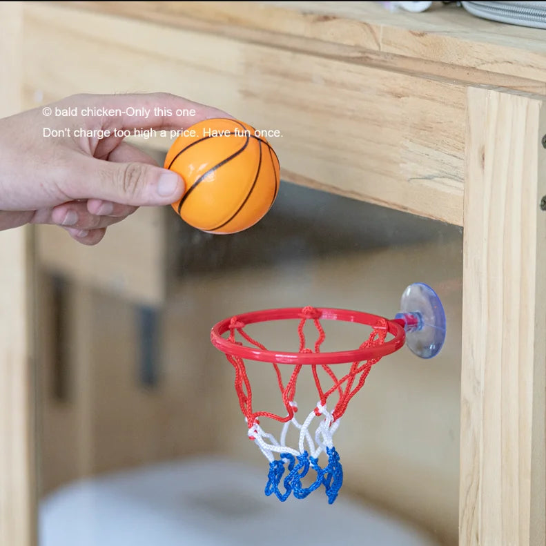 Small Basketball Set, Solid Rubber Elastic Ball, Children's Exercise Shooting Table Game Toy