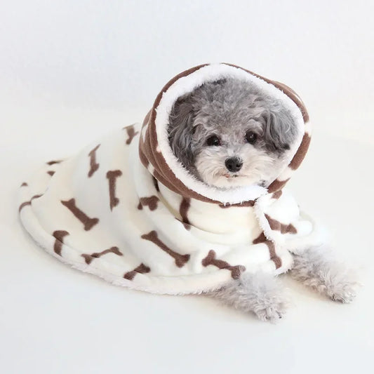 Soft Cotton Dog Cloak – Winter Pajama Hoodie for Small & Medium Dogs
