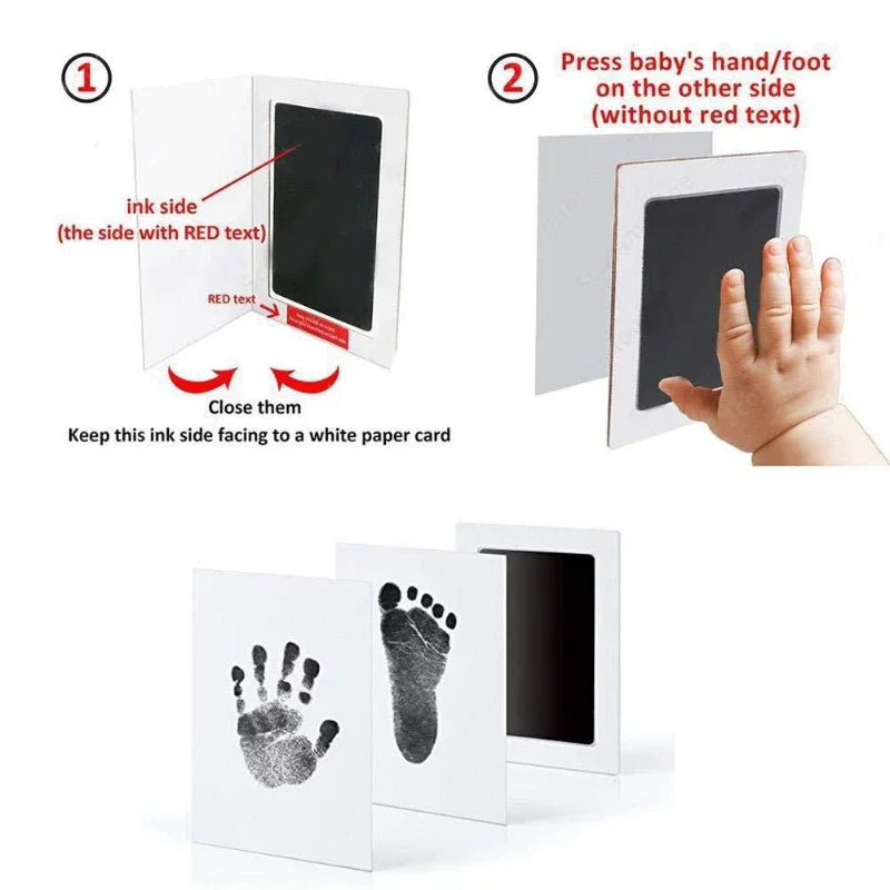Baby Care Non-Toxic Baby Handprint & Footprint Imprint Kit - Baby Souvenirs Newborn Footprint Ink Pad for Newborn Baby Gifts