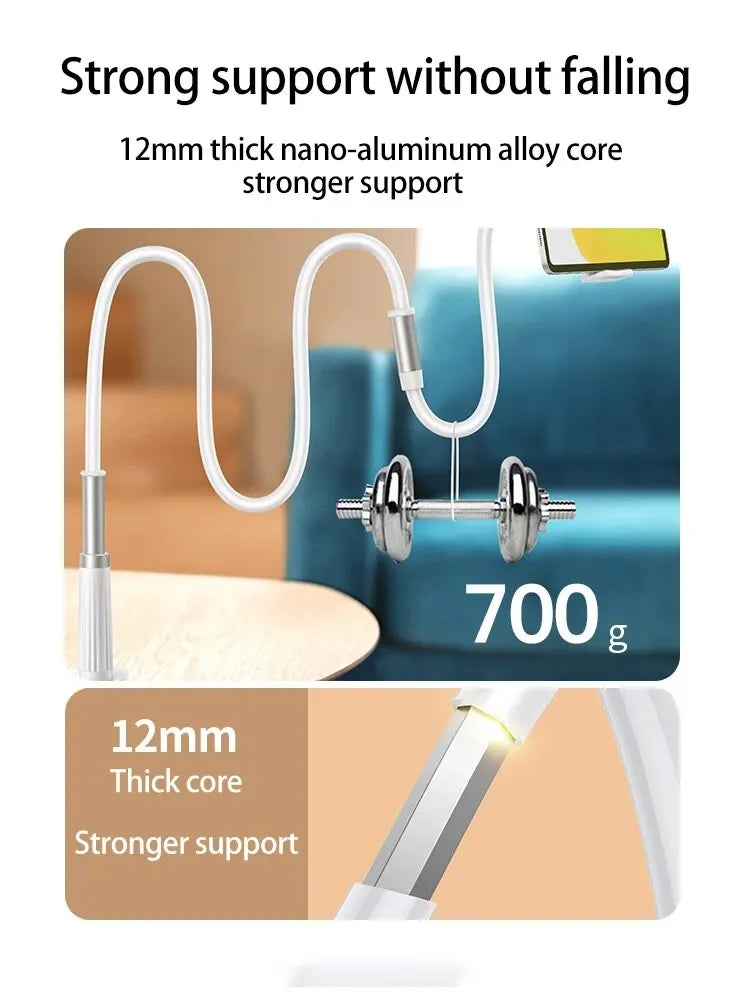 360 Clip Mobile Phone Holder Stand Portable Flexible Lazy Bed Desktop Bracket Desk Mount Stand For iPhone, Samsung, Xiaomi 70cm