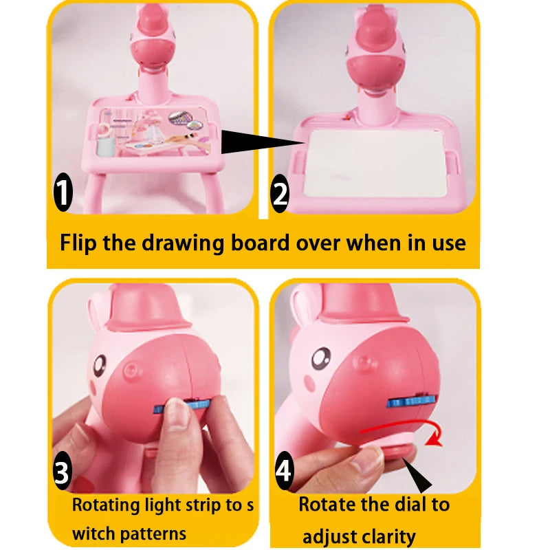 Children led projector drawing table toy painting set table educational board learning tools painting toys