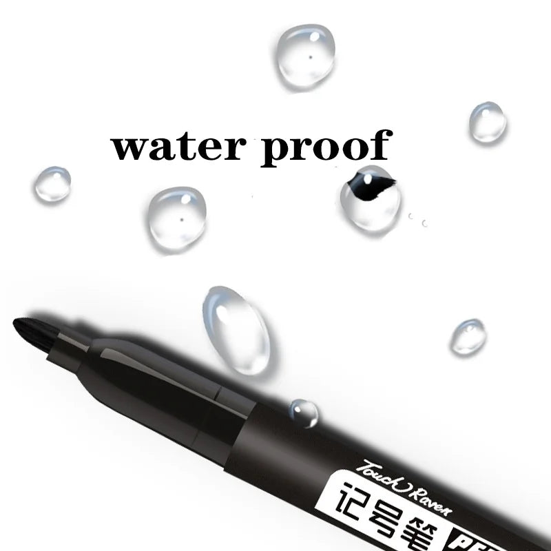 6-Pack Waterproof Permanent Marker Pens – Fine Tip 1.5mm