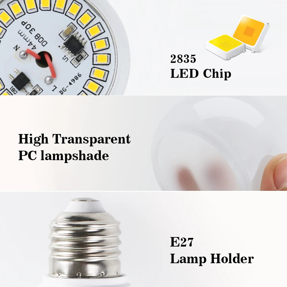 4pcs E27 LED Bulb Lamps AC 220V SMD2835 3W 6W 9W 12W 15W 18W Lampada Led Light Bulbs Living Room Home Indoor LED