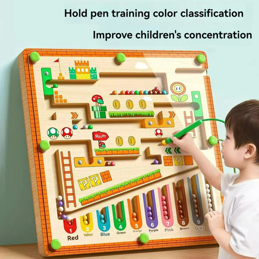 Children's Magnetic Maze Walking Ball Baby Concentration Training, Writing, Logic Thinking 3 year Old Early Education Puzzle