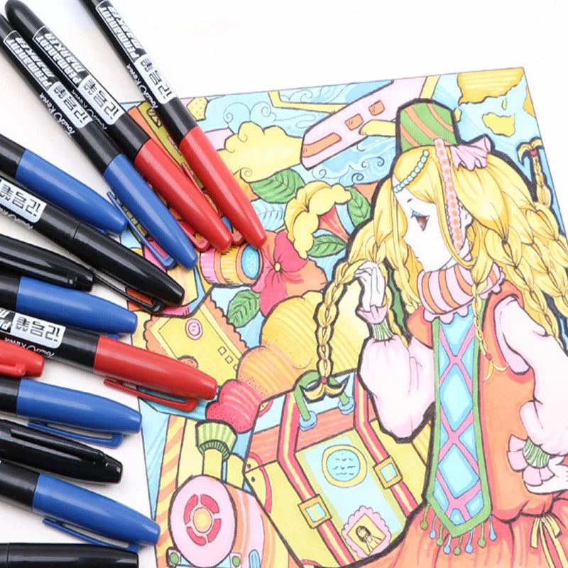 6-Pack Waterproof Permanent Marker Pens – Fine Tip 1.5mm