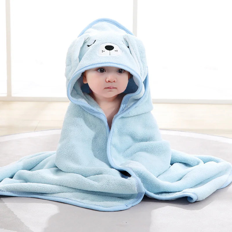 Cartoon Animal Baby Bath Towels, Soft Newborn Hooded Towel, Blanket Toddler Bathrobe Warm Sleeping Swaddle Wrap