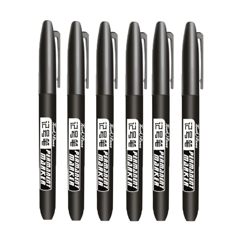 6-Pack Waterproof Permanent Marker Pens – Fine Tip 1.5mm