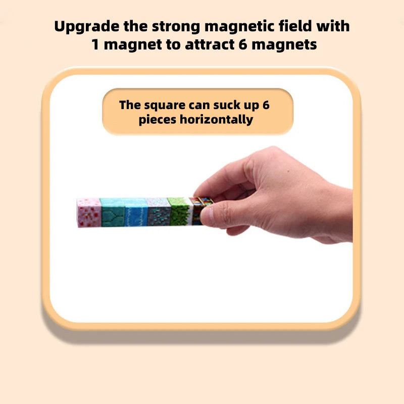 Magnetic Building Blocks, Educational Sensory Toys for Mine World Kids, DIY Magnet Cube Gift