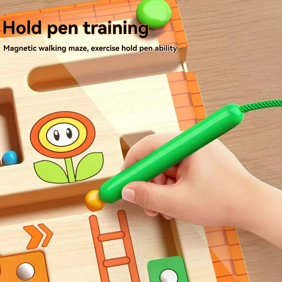 Children's Magnetic Maze Walking Ball Baby Concentration Training, Writing, Logic Thinking 3 year Old Early Education Puzzle
