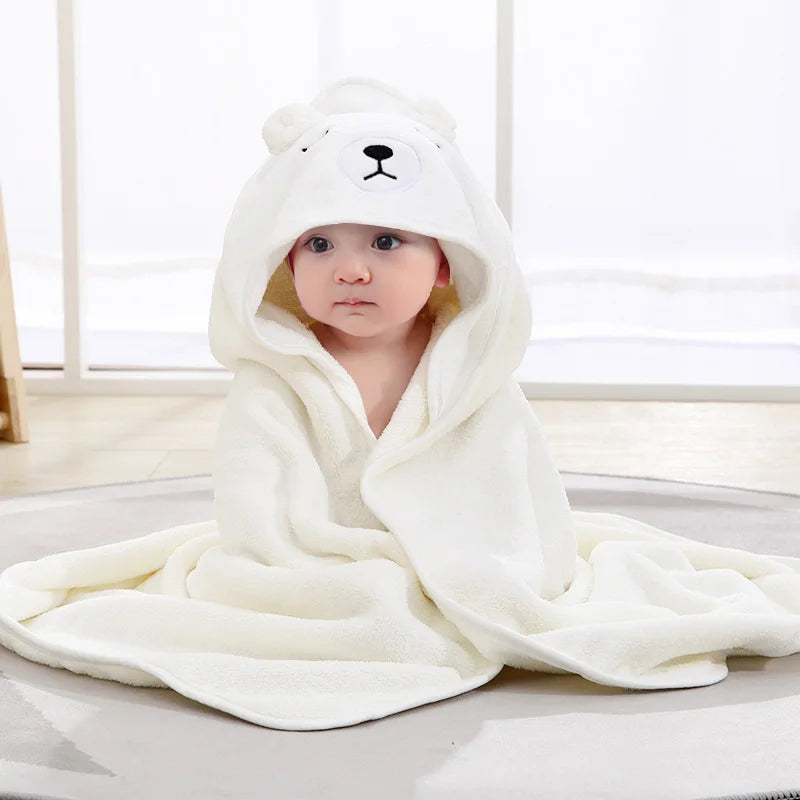Cartoon Animal Baby Bath Towels, Soft Newborn Hooded Towel, Blanket Toddler Bathrobe Warm Sleeping Swaddle Wrap