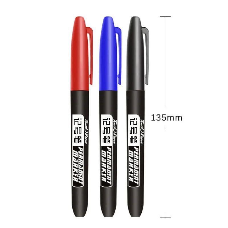 6-Pack Waterproof Permanent Marker Pens – Fine Tip 1.5mm