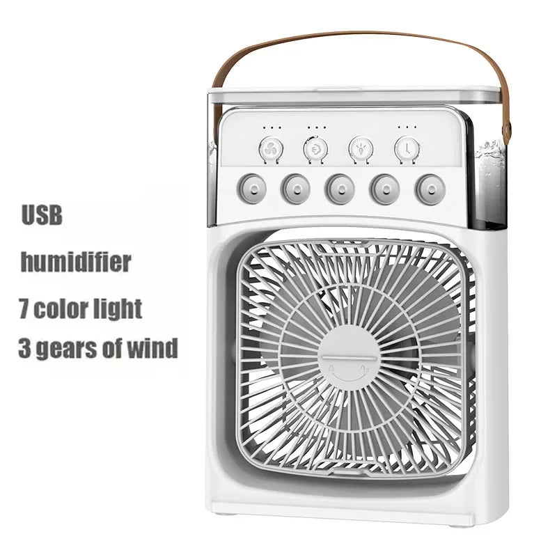 3 In 1 Fan Air Conditioner with Air Cooler LED Night Light Portable Humidifier Air Adjustment Fan