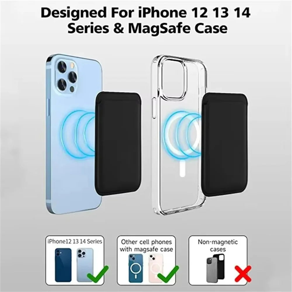 Magnetic Leather Wallet Case for iPhone 15Pro 14 13 16 Pro Max Magsafe Card Holder Luxury Phone Cover Protective Bag Accessories