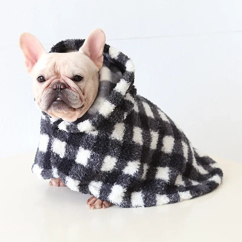Soft Cotton Dog Cloak – Winter Pajama Hoodie for Small & Medium Dogs