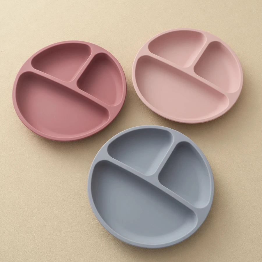 Baby Silicone Dining Plate BPA Free Children Dishes Suction Toddle Training Tableware Kids Feeding Bowls